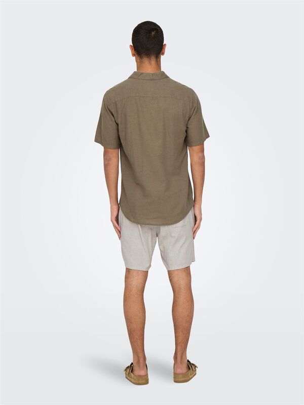 ONSCAIDEN LIFE SS SOLID RESORT LINENNOOS Erkek Yeşil Gömlek - 22025116 ONSCAIDEN LIFE SS SOLID RESORT LINENNOOS Erkek Yeşil Gömlek - 22025116