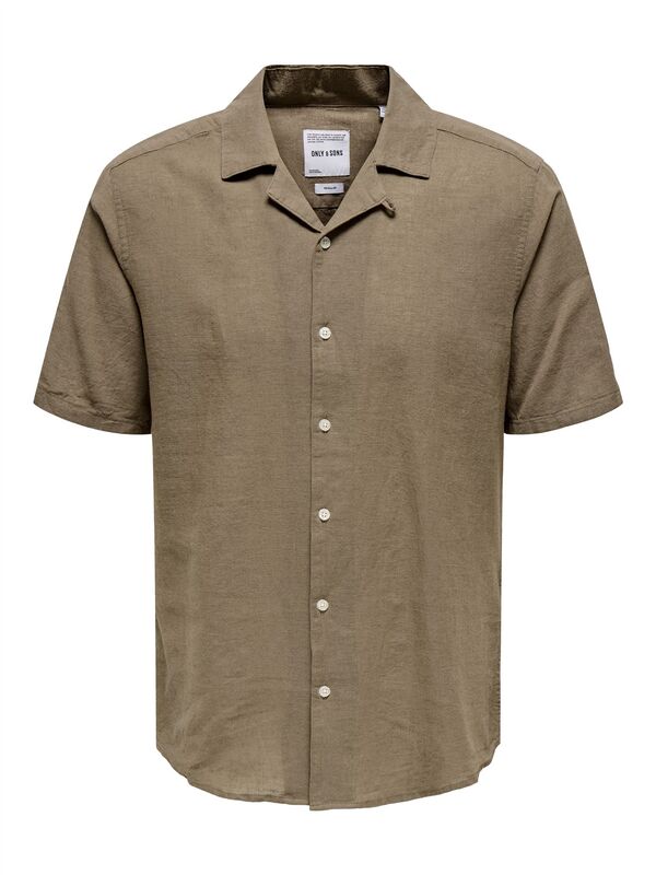 Only & Sons - ONSCAIDEN LIFE SS SOLID RESORT LINENNOOS Erkek Yeşil Gömlek - 22025116