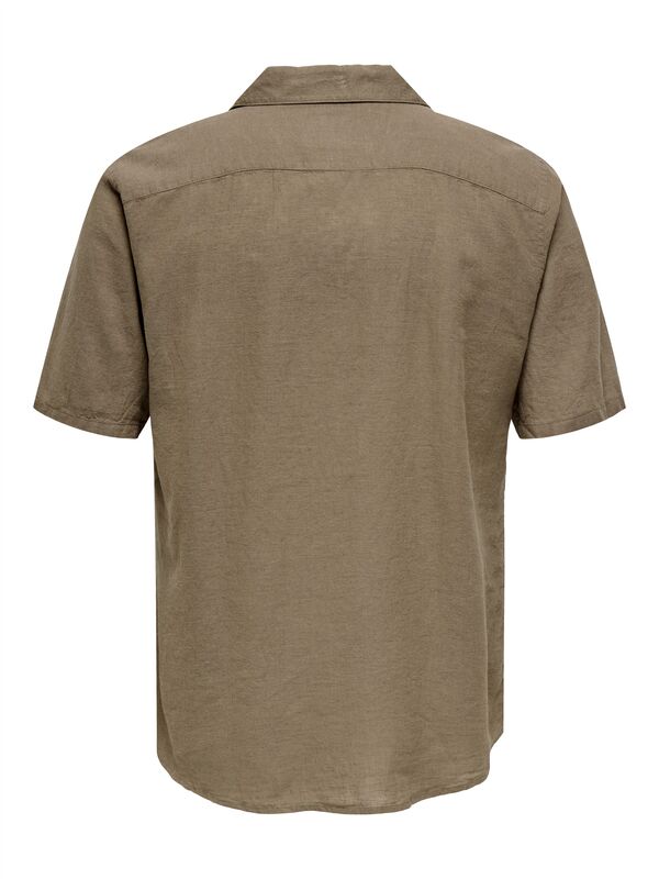 ONSCAIDEN LIFE SS SOLID RESORT LINENNOOS Erkek Yeşil Gömlek - 22025116