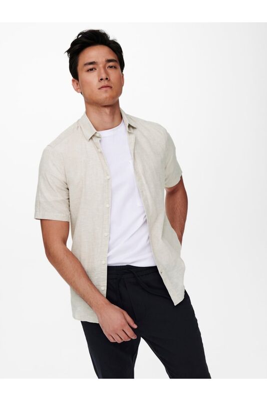ONSCAIDEN SS SOLID LINEN SHIRT NOOS Erkek Kahverengi KK Gömlek - 22009885 ONSCAIDEN SS SOLID LINEN SHIRT NOOS Erkek Kahverengi KK Gömlek - 22009885