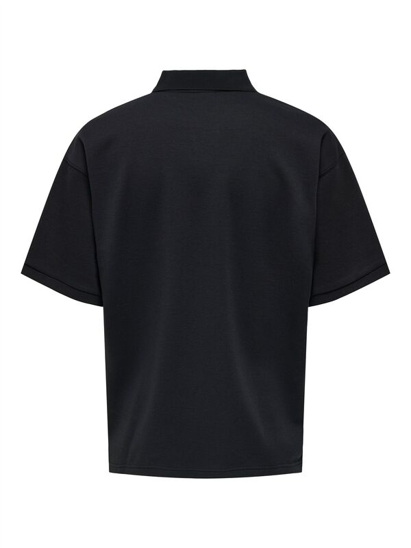 ONSCALI LOOSE SS RESORT POLO ART Erkek Jet Black Polo - 22033661