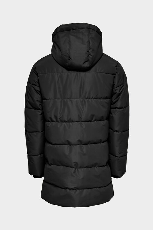 Onscarl Long Quilted Coat Otw Erkek Siyah Kaban - 22020156