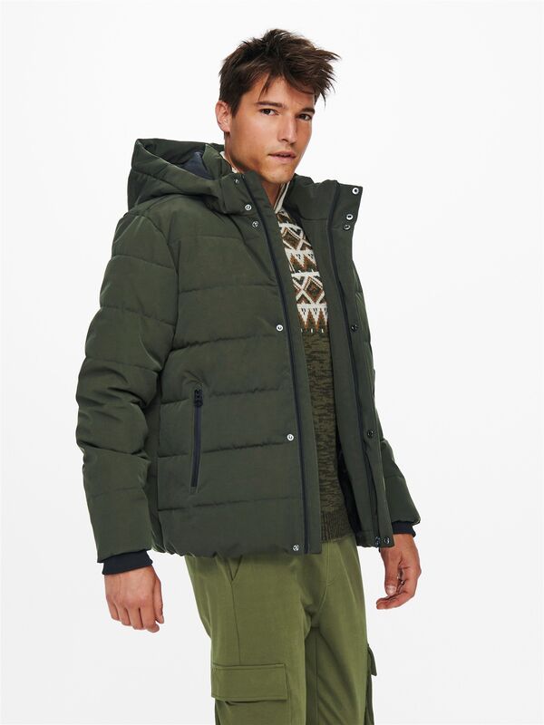 Only & Sons - ONSCAYSON PUFFA OTW NOOS Erkek Gri Mont - 22019598