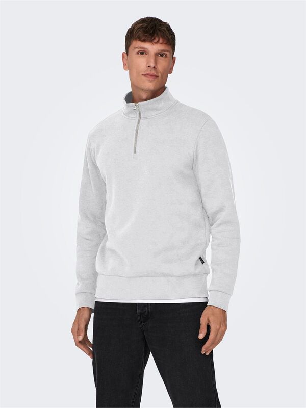 Only & Sons - ONSCERES HALF ZIP SWEAT NOOS Erkek Gray Sweatshirt - 22019055