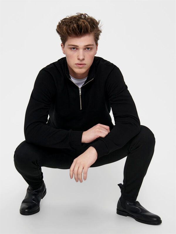 ONSCERES HALF ZIP SWEAT NOOS Erkek Siyah Sweatshirt - 22019055