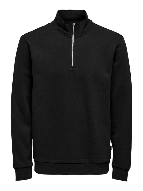 ONSCERES HALF ZIP SWEAT NOOS Erkek Siyah Sweatshirt - 22019055