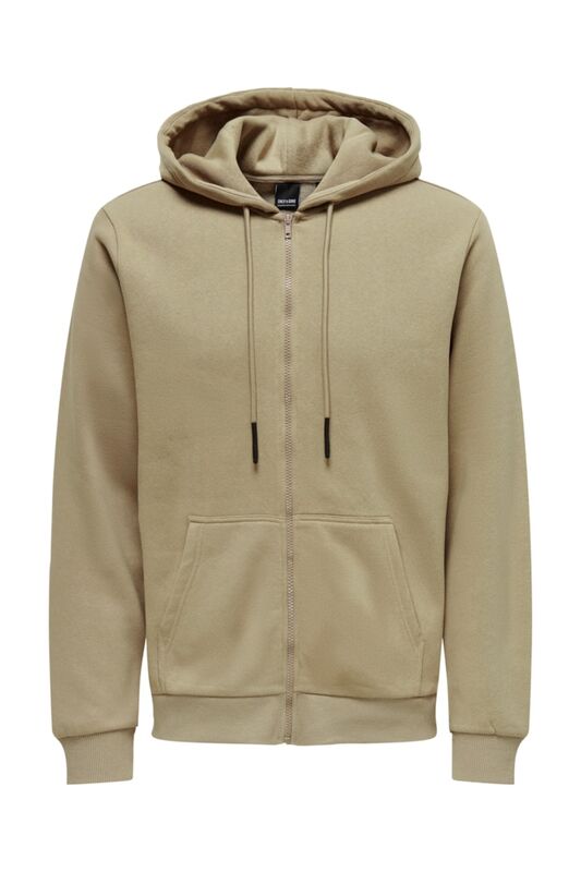 Only & Sons - Onsceres Zip Thr. Hoodıe Sweat Noos Erkek Kahverengi Sweatshirt - 22018684