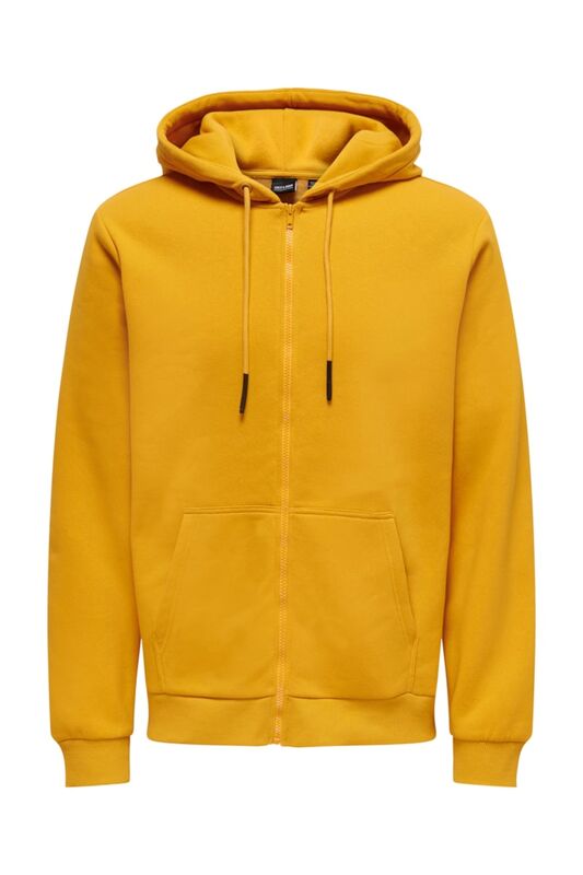 Only & Sons - Onsceres Zip Thr. Hoodıe Sweat Noos Erkek Sarı Sweatshirt - 22018684