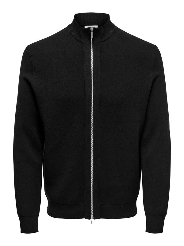 Only & Sons - ONSCOOPER REG LS 12 CARDIGAN KNIT FRML Erkek Siyah Hırka - 22035017