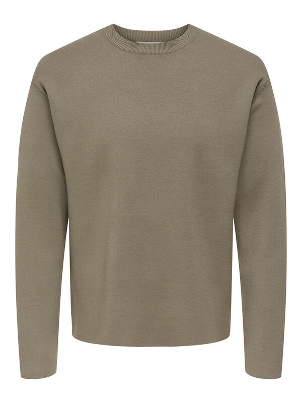 Only & Sons - ONSCOOPER RLX LS 12 CREW KNIT Erkek Gri Kazak - 22032220