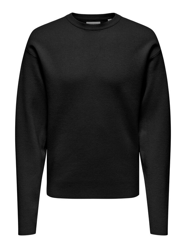 Only & Sons - ONSCOOPER RLX LS 12 CREW KNIT Erkek Siyah Kazak - 22032220