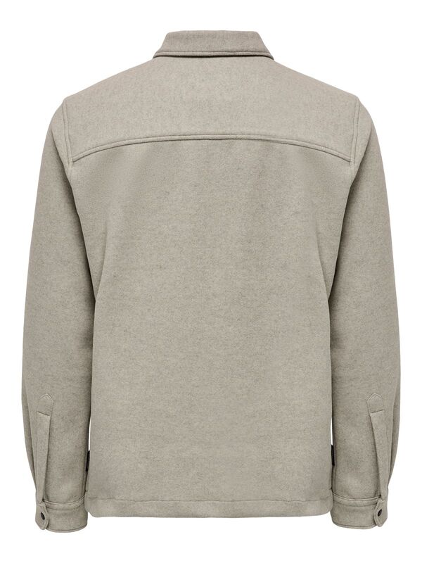 ONSDAL OVR ZIP LS SHIRT Erkek Gri UK Gömlek - 22026312