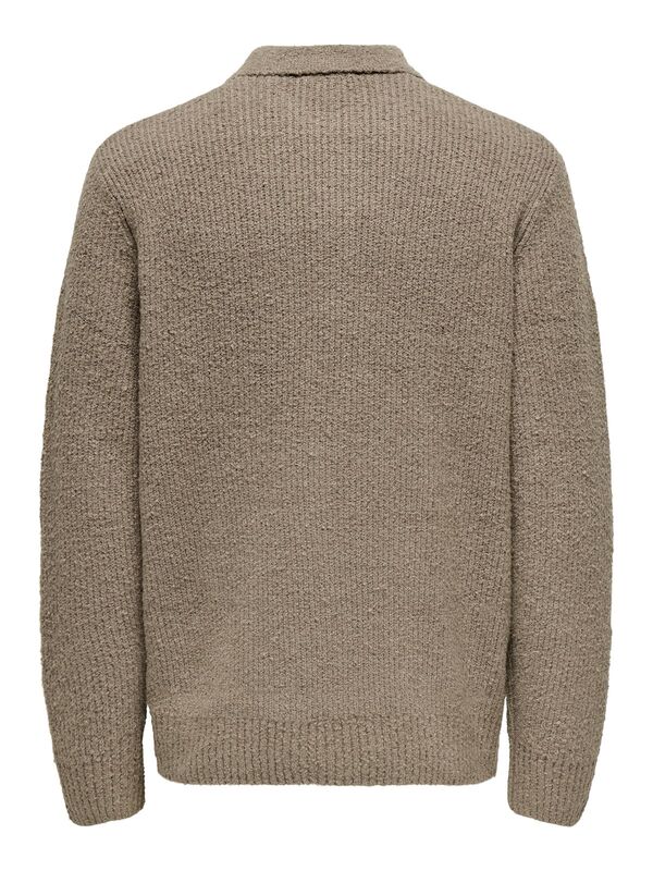 ONSDALE RLX LS POLO KNIT NOOS Erkek Gri Kazak - 22033324