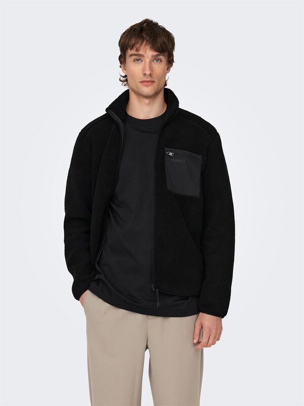 ONSDALLAS LIFE SHERPA JACKET OTW VD Erkek Black Ceket - 22025599