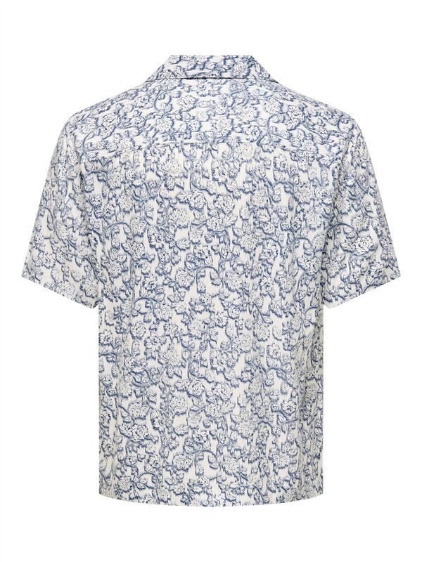 ONSDASH LIFE REG AOP SS RESORT SHIRT Erkek Beyaz Gömlek - 22032733