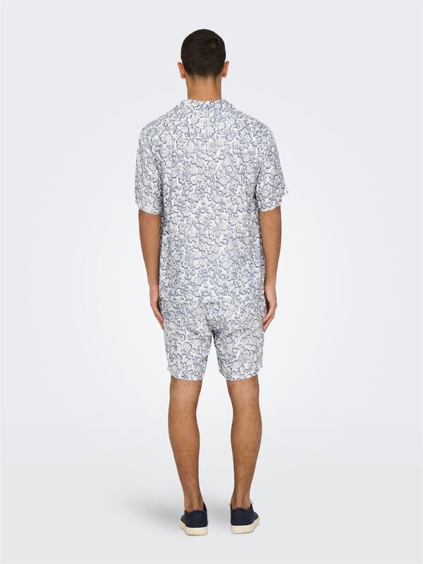 ONSDASH LIFE REG AOP SS RESORT SHIRT Erkek Beyaz Gömlek - 22032733