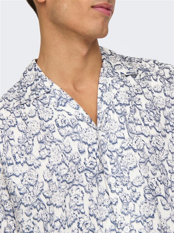 ONSDASH LIFE REG AOP SS RESORT SHIRT Erkek Beyaz Gömlek - 22032733