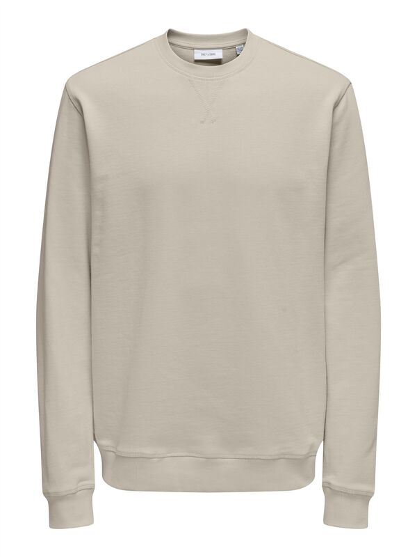 ONSDAVID REG CREW SWEAT Erkek Bej Sweatshirt - 22031914
