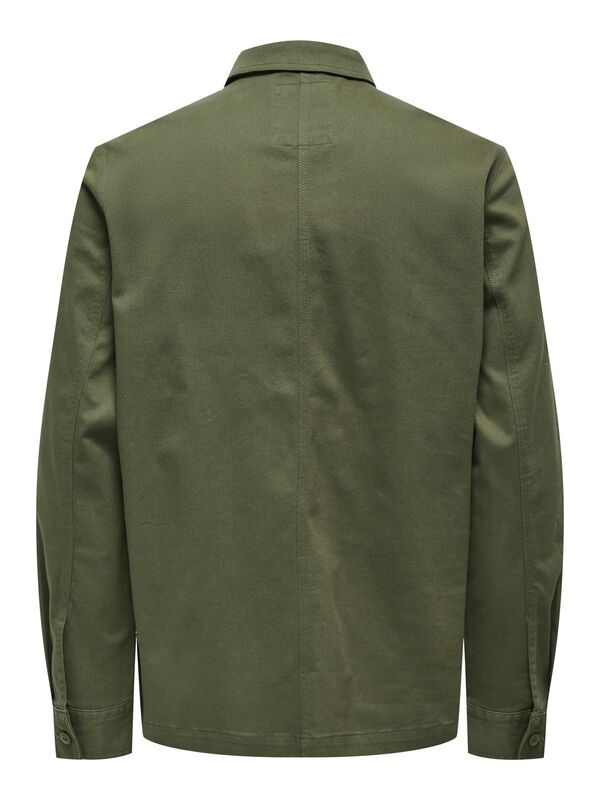 ONSDIEGO TWILL LS CHORE OVERSHIRT Erkek Yeşil UK Gömlek - 22030121