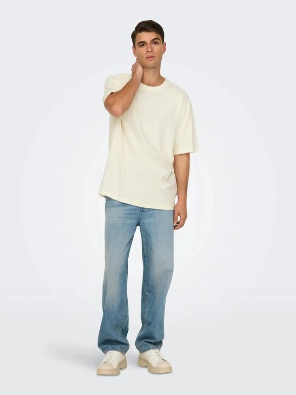 ONSDISTRESS RLX SS TEE Erkek Beyaz T-Shirt - OS22030505