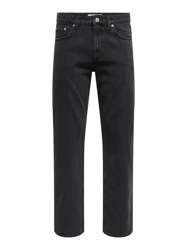 Only & Sons - ONSEDGE STRAIGHT 4618 EY BOX PIM JEANS Erkek Black Denim Pantolon - 22034618