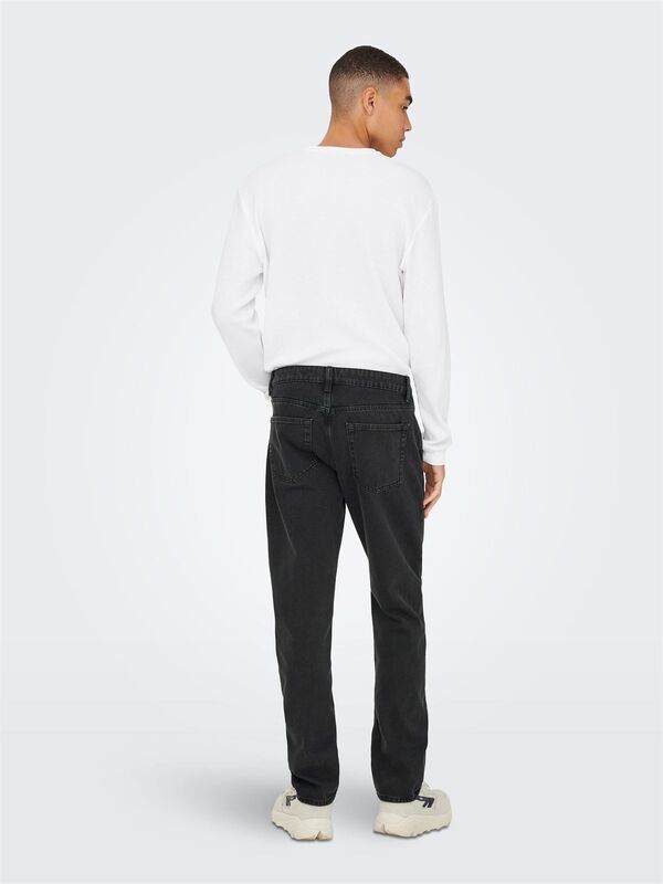ONSEDGE STRAIGHT 4618 EY BOX PIM JEANS Erkek Black Denim Pantolon - 22034618