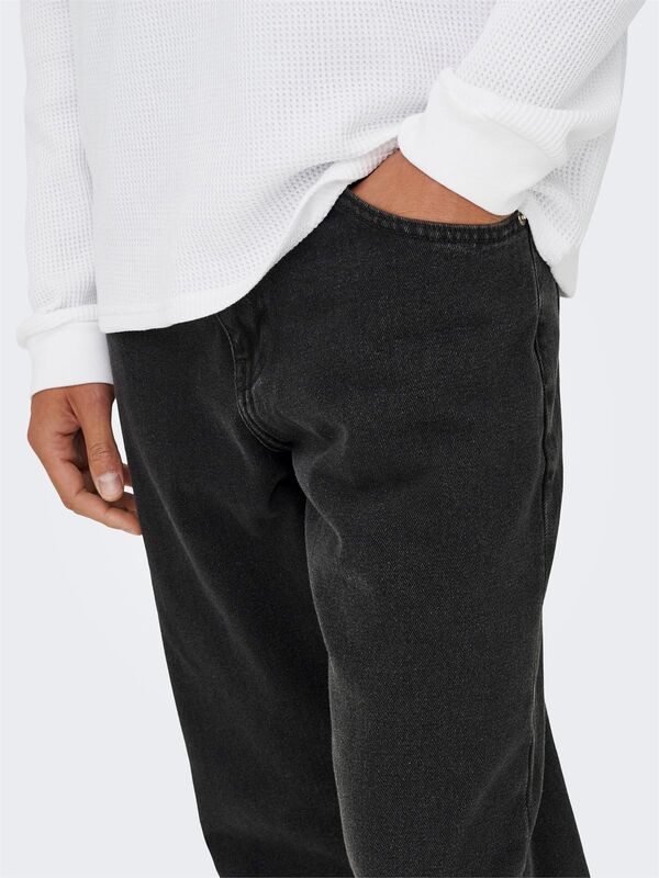 ONSEDGE STRAIGHT 4618 EY BOX PIM JEANS Erkek Black Denim Pantolon - 22034618