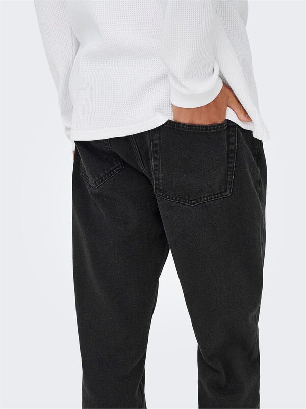 ONSEDGE STRAIGHT 4618 EY BOX PIM JEANS Erkek Black Denim Pantolon - 22034618
