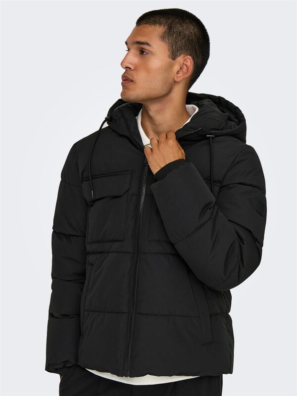 ONSELIJAH PCKT. HOOD JACKET OTW NOOS Erkek Siyah Mont - 22029661