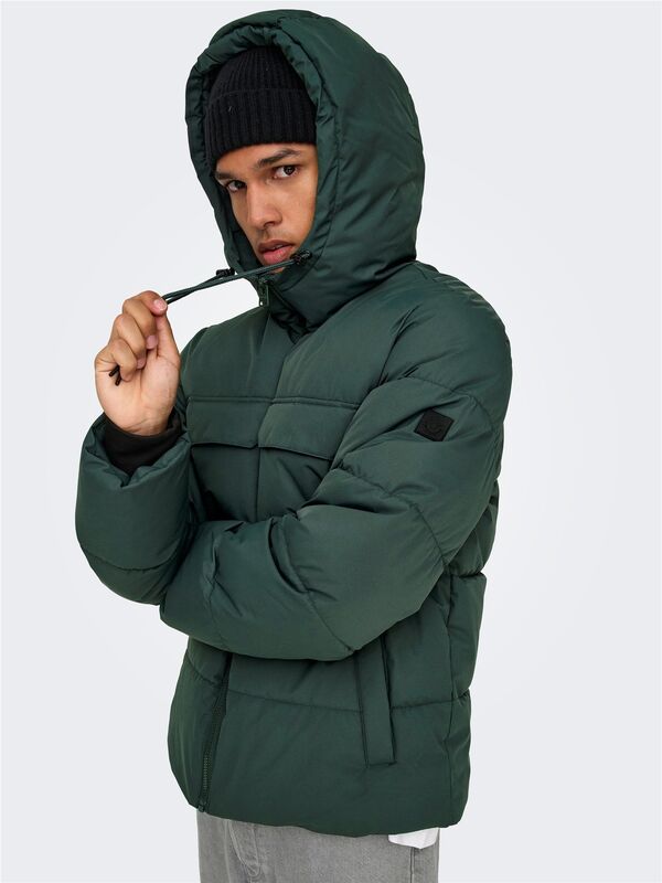 ONSELIJAH PCKT. HOOD JACKET OTW NOOS Erkek Yeşil Mont - 22029661