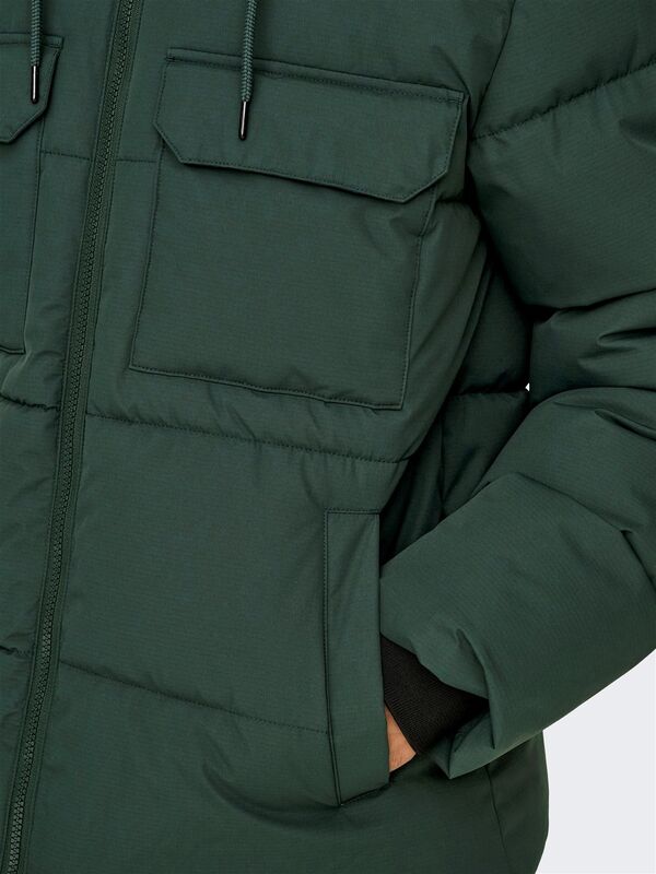 ONSELIJAH PCKT. HOOD JACKET OTW NOOS Erkek Yeşil Mont - 22029661