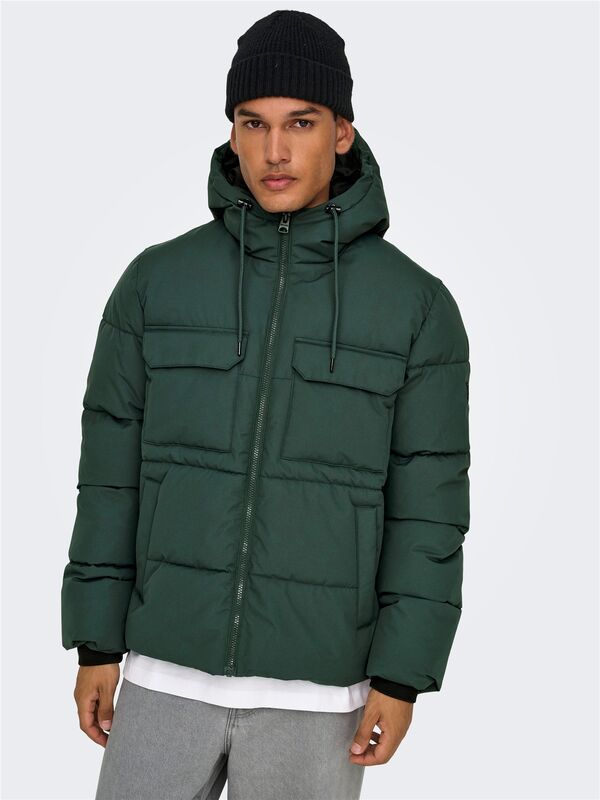 ONSELIJAH PCKT. HOOD JACKET OTW NOOS Erkek Yeşil Mont - 22029661