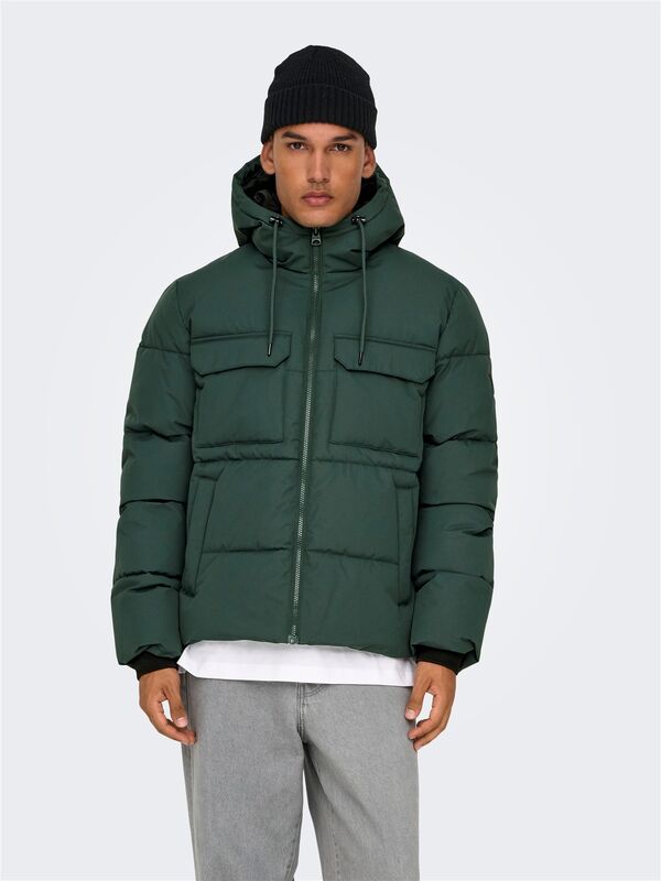 ONSELIJAH PCKT. HOOD JACKET OTW NOOS Erkek Yeşil Mont - 22029661