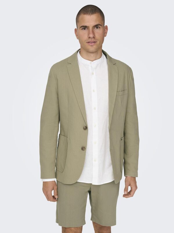 ONSEVE CASUAL LINEN 0048 BLAZER Erkek Gri Ceket - 22025788