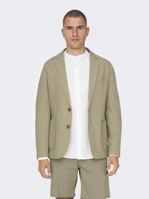 ONSEVE CASUAL LINEN 0048 BLAZER Erkek Gri Ceket - 22025788