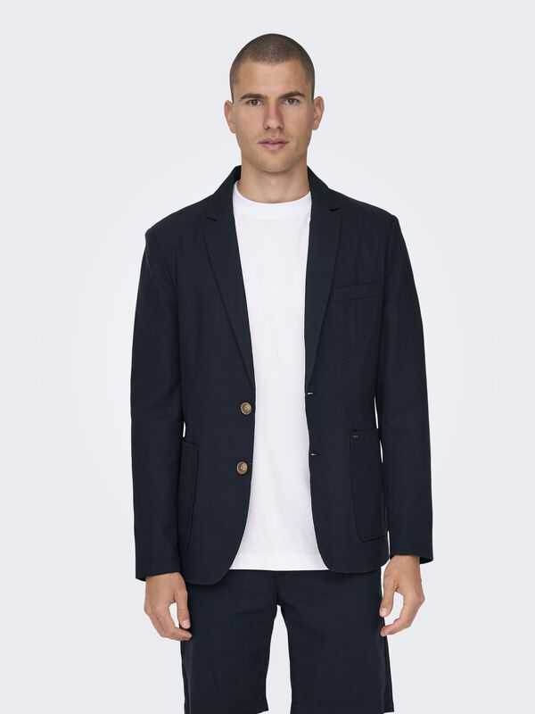 ONSEVE CASUAL LINEN 0048 BLAZER Erkek Mavi Ceket - 22025788