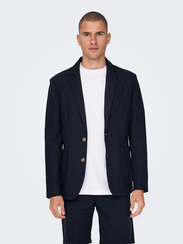 Only & Sons - ONSEVE CASUAL LINEN 0048 BLAZER Erkek Mavi Ceket - 22025788