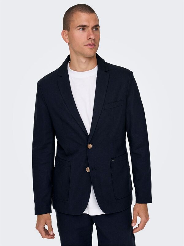 ONSEVE CASUAL LINEN 0048 BLAZER Erkek Mavi Ceket - 22025788