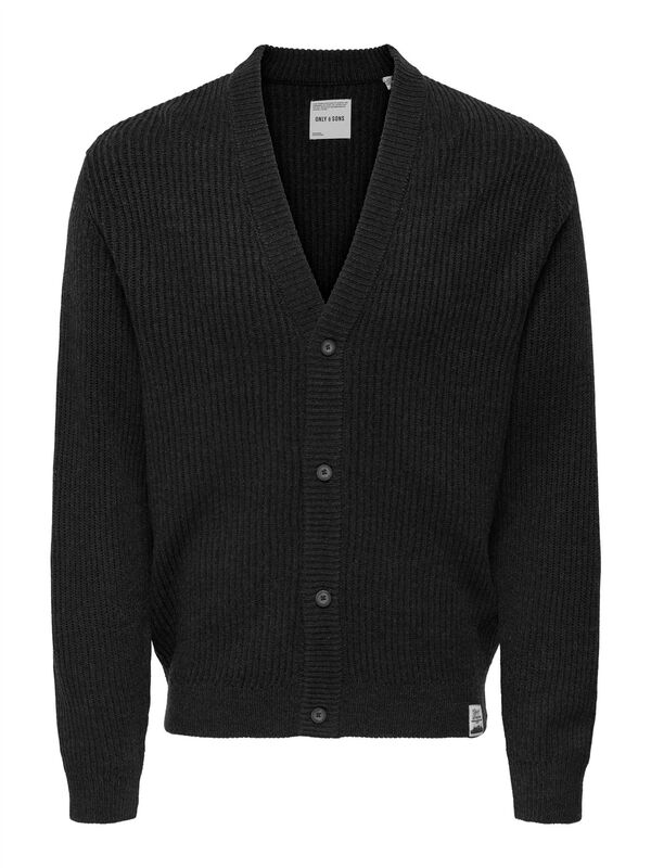 ONSFERGAL LIFE REG 7 RIB CARD KNIT Erkek Gri Hırka - 22030209