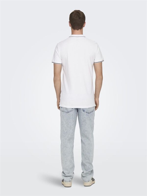 ONSFLETCHER LIFE SLIM SS POLO NOOS Erkek Beyaz Polo - 22024827
