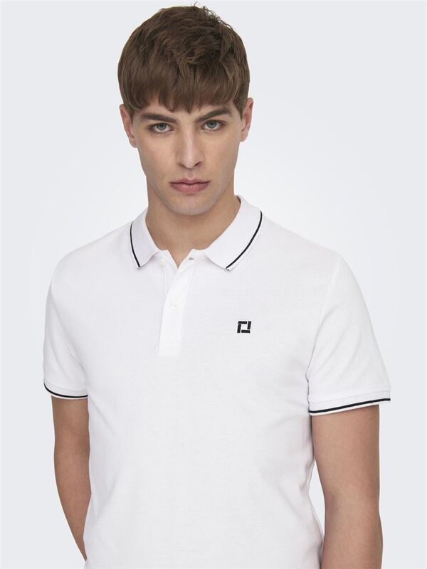 ONSFLETCHER LIFE SLIM SS POLO NOOS Erkek Beyaz Polo - 22024827