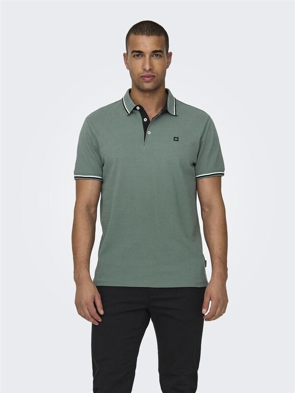 ONSFLETCHER LIFE SLIM SS POLO NOOS Erkek Yeşil Polo - 22024827
