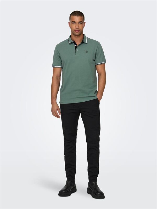 ONSFLETCHER LIFE SLIM SS POLO NOOS Erkek Yeşil Polo - 22024827