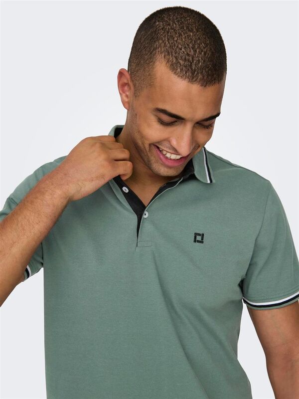 ONSFLETCHER LIFE SLIM SS POLO NOOS Erkek Yeşil Polo - 22024827