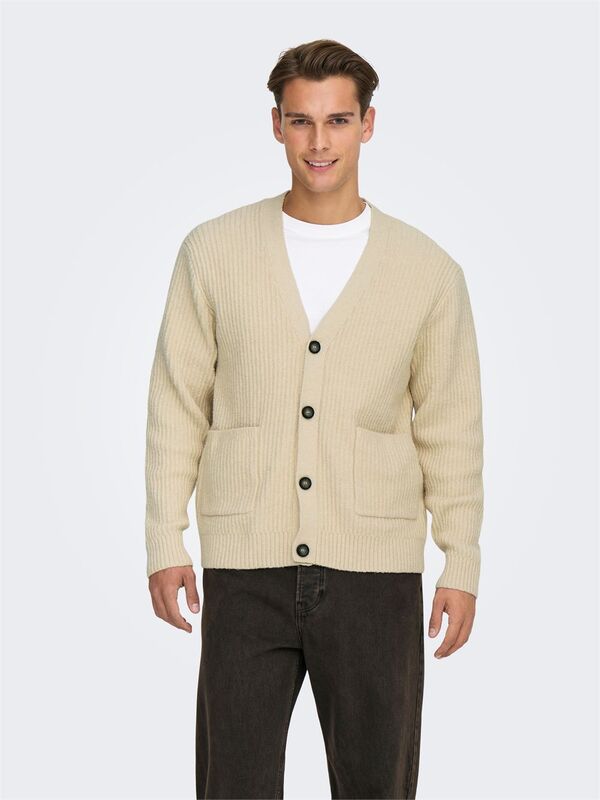 Only & Sons - ONSFRAME RLX CARDIGAN KNIT Erkek Gray Hırka - 22033787