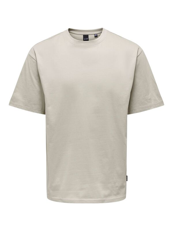 Only & Sons - ONSFRED LIFE RLX SS TEE NOOS Erkek Bej T-Shirt - 22022532