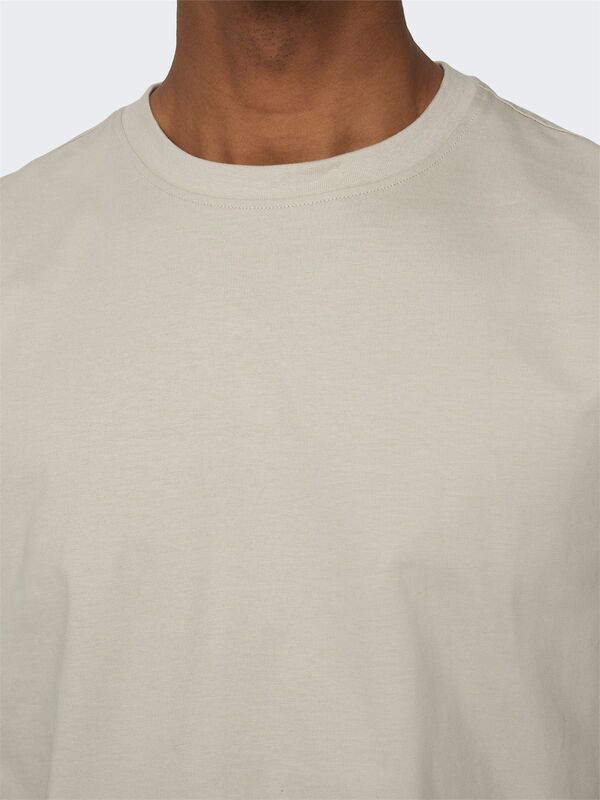 ONSFRED LIFE RLX SS TEE NOOS Erkek Bej T-Shirt - 22022532