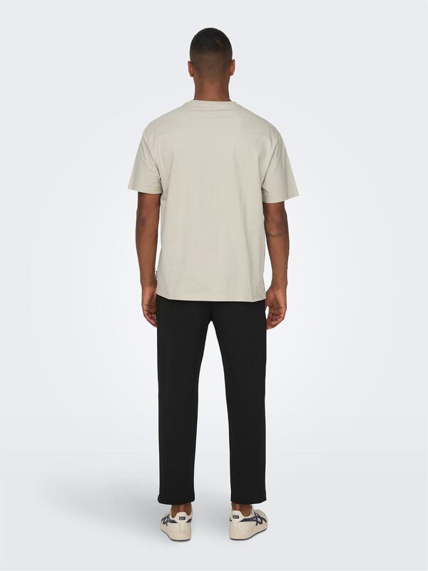 ONSFRED LIFE RLX SS TEE NOOS Erkek Bej T-Shirt - 22022532