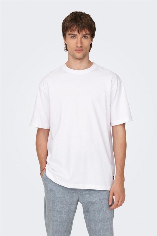 ONSFRED LIFE RLX SS TEE NOOS Erkek Beyaz T-Shirt - 22022532