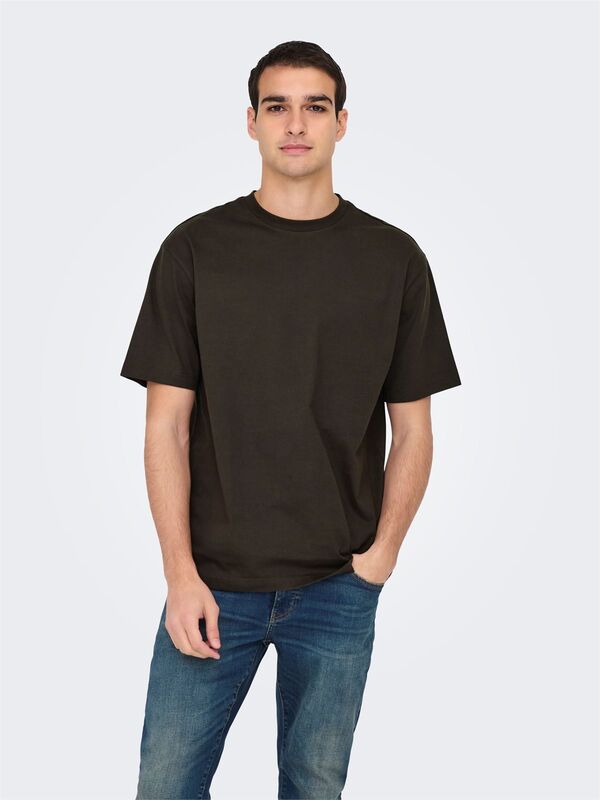 Only & Sons - ONSFRED LIFE RLX SS TEE NOOS Erkek Black T-Shirt - 22022532